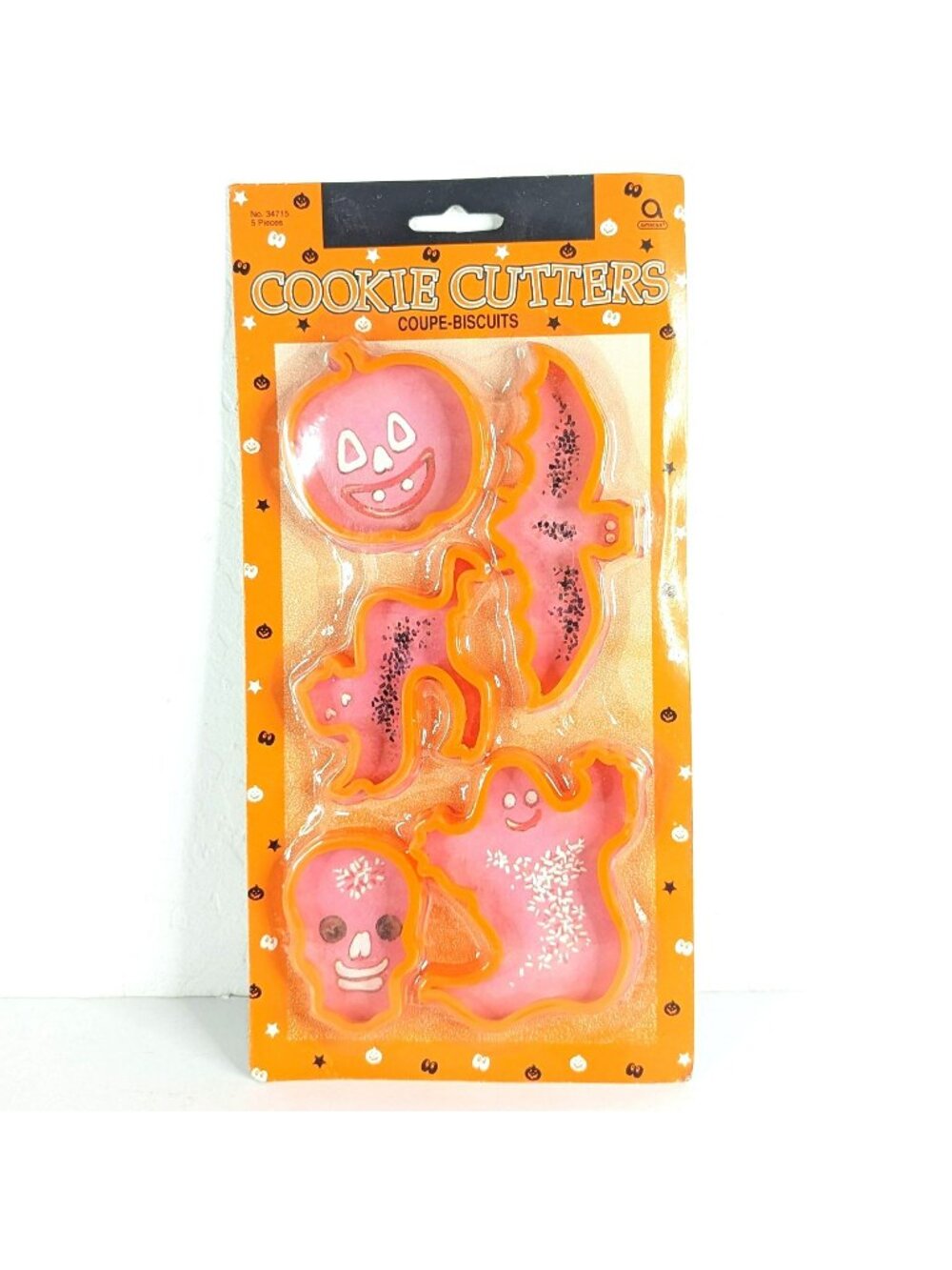 Vintage Amscan Halloween Cookie Cutters Pumpkin Bat Cat Skull Ghost